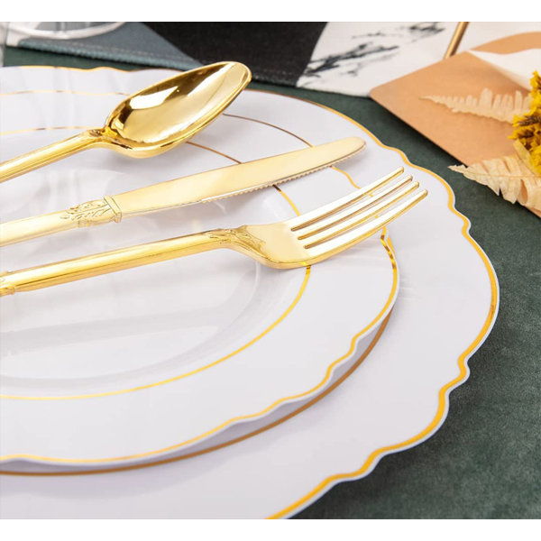 OPTERWQ Disposable Wedding Flatware Set for 50 Guests Wayfair
